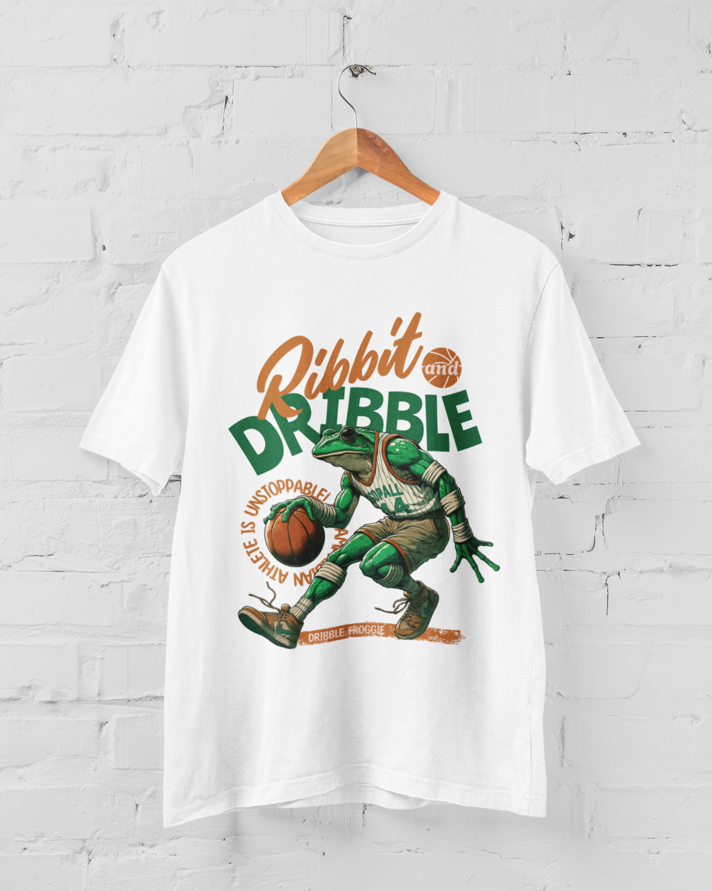 RIBBIT DRIBBLE - ADULT BLACK TEE