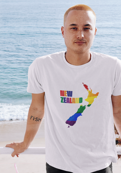 New Zealand Map Rainbow Tee